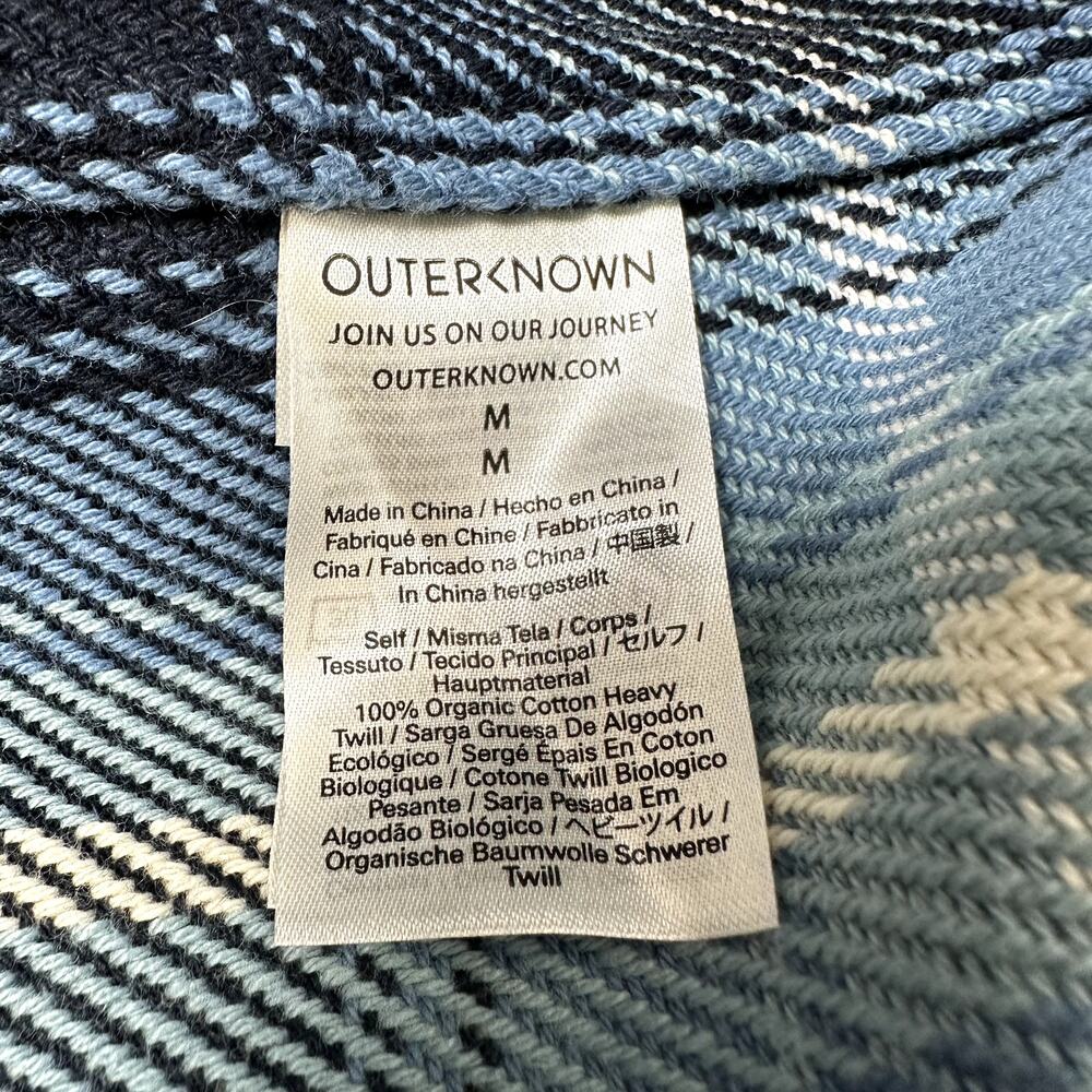 $168 NWT Outerknown Blanket Shirt 100% Cotton Plaid Flannel Puget Plaid Blue M - Picture 5 of 8